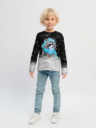 Детский лонгслив / Енот