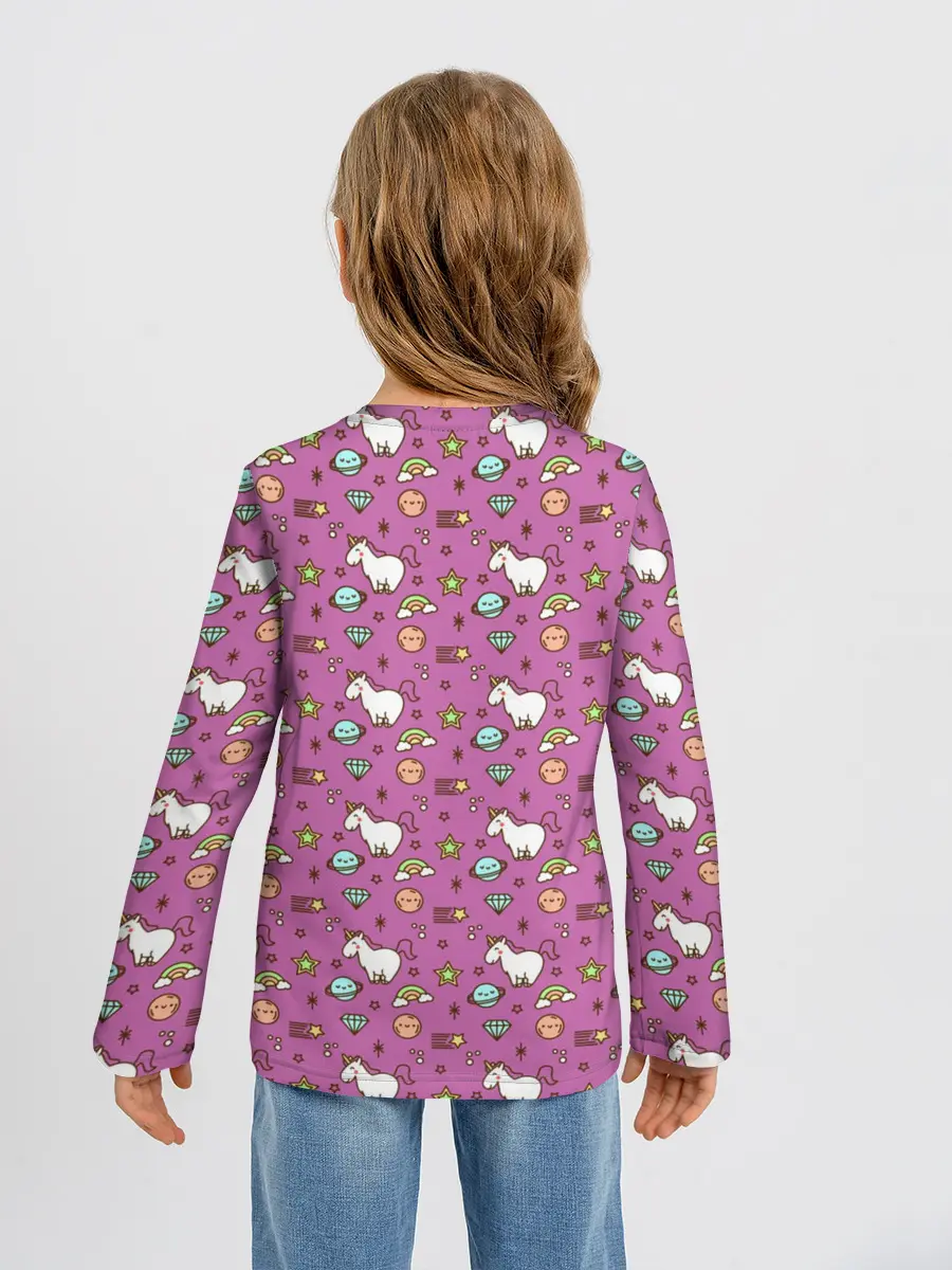 Детский лонгслив / Единорог
