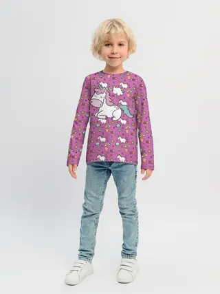 Детский лонгслив / Единорог