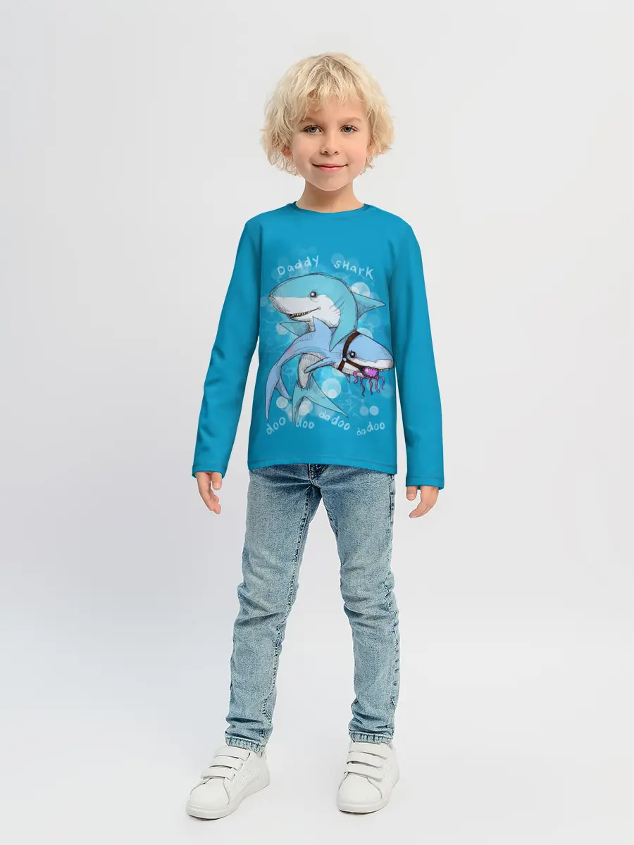 Детский лонгслив / Dady Shark