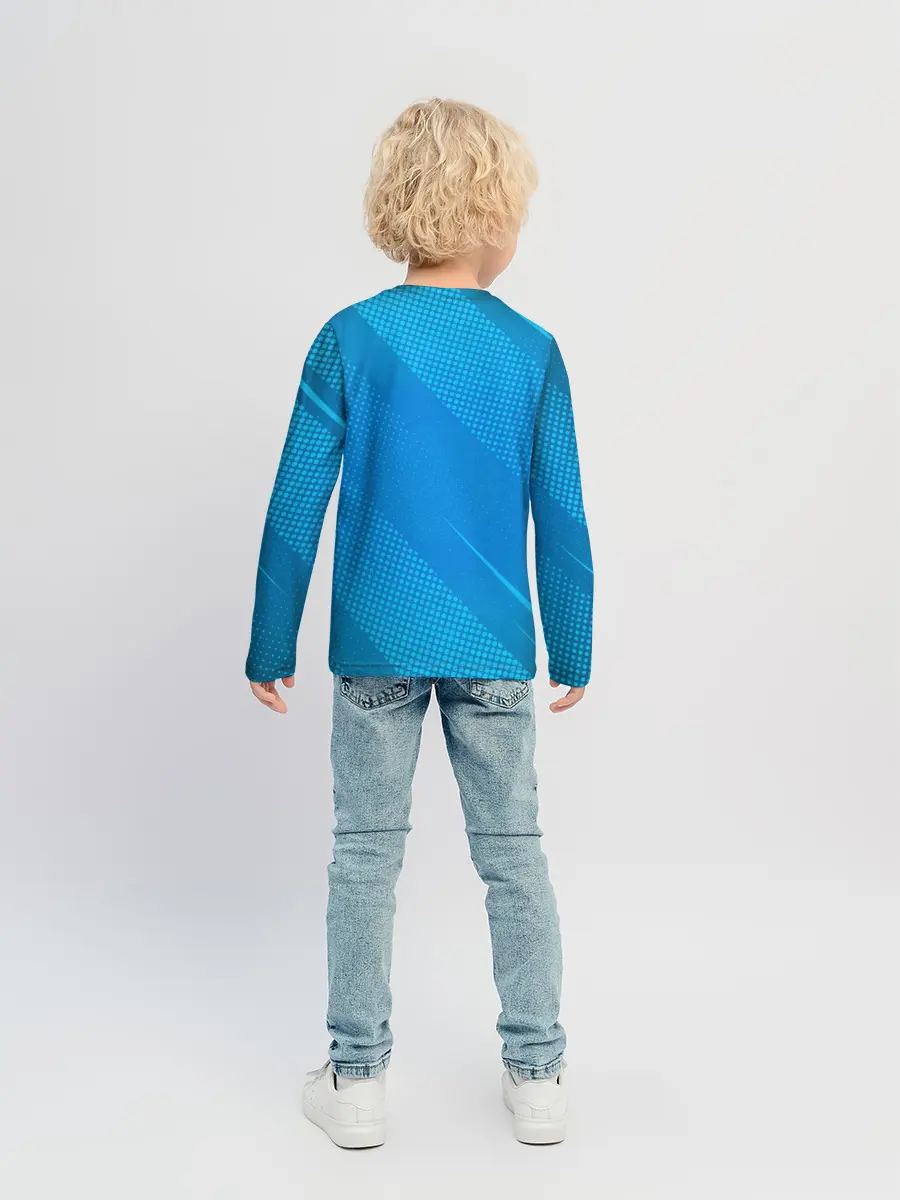 Детский лонгслив / Initial D машина на голубом фоне