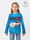 Детский лонгслив / Initial D машина на голубом фоне
