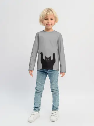 Детский лонгслив / Кот сдается