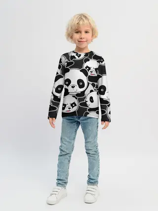 Детский лонгслив / Смешные панды