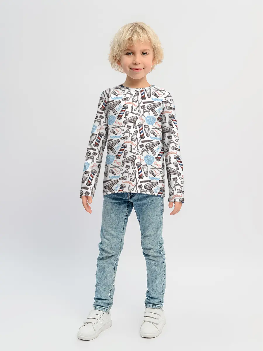 Детский лонгслив / Барбершоп