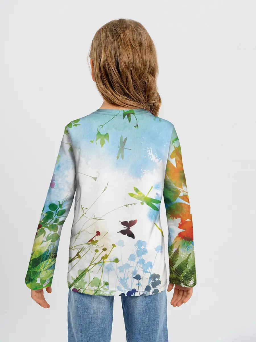 Детский лонгслив / Summer акварель