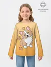 Детский лонгслив / Персик Корги