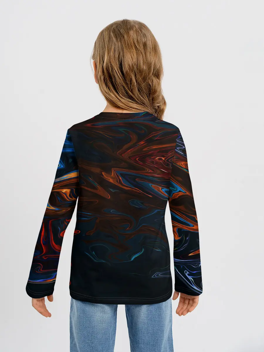 Детский лонгслив / Абстракция разводы красок