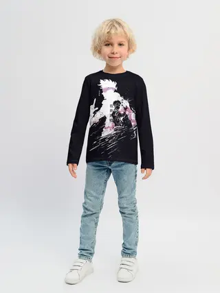 Детский лонгслив / JUJUTSU KAISEN на черном