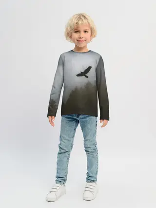 Детский лонгслив / Орёл над лесом