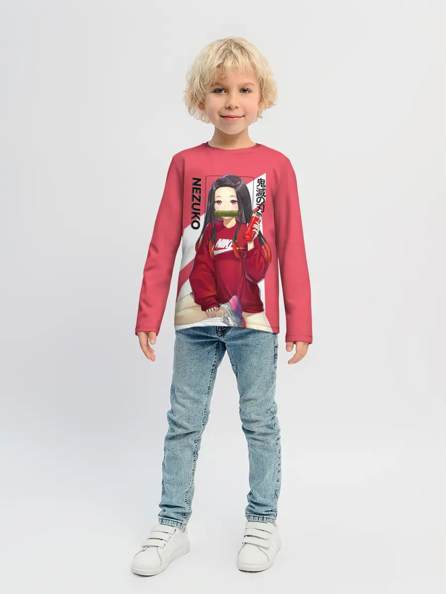 Детский лонгслив / Незуко коралловый