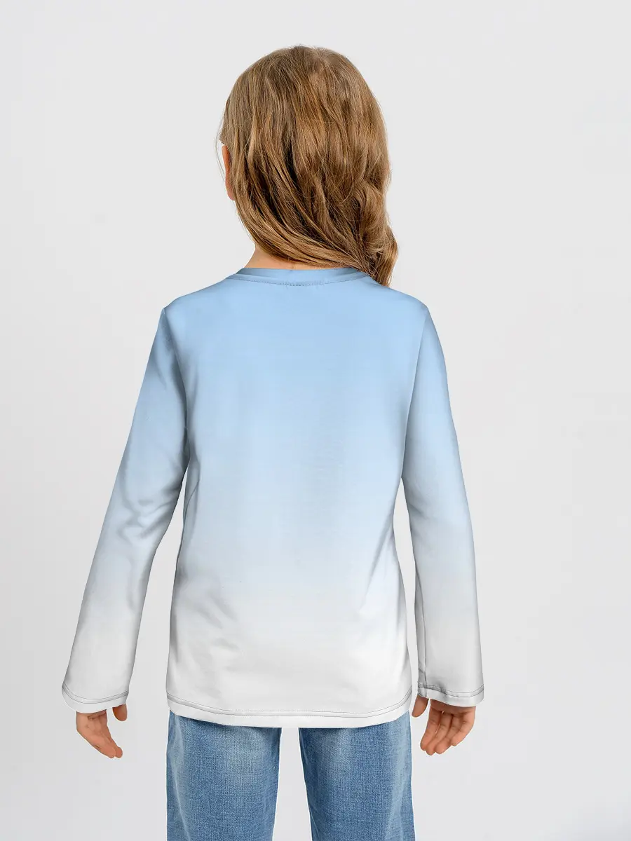 Детский лонгслив / Небесно-голубой градиент