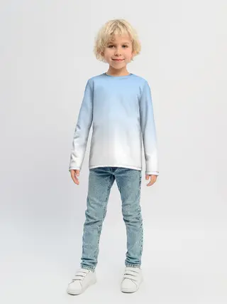 Детский лонгслив / Небесно-голубой градиент