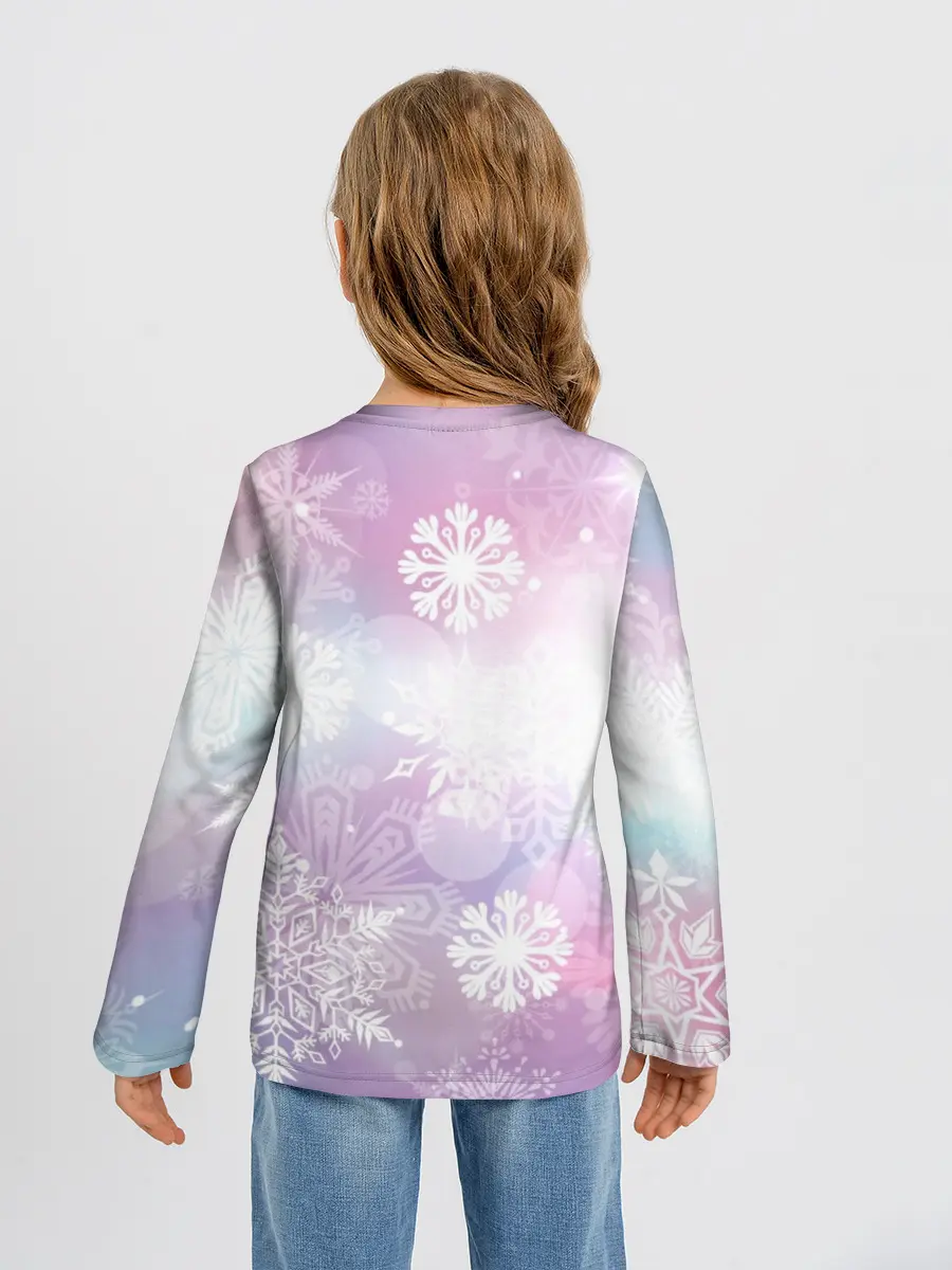 Детский лонгслив / снежинки