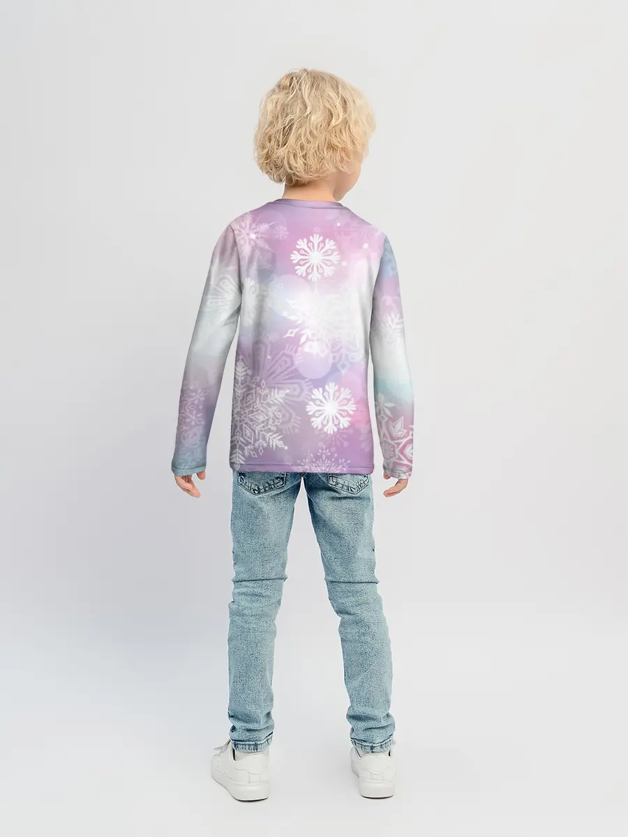 Детский лонгслив / снежинки