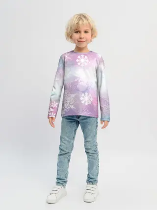 Детский лонгслив / снежинки