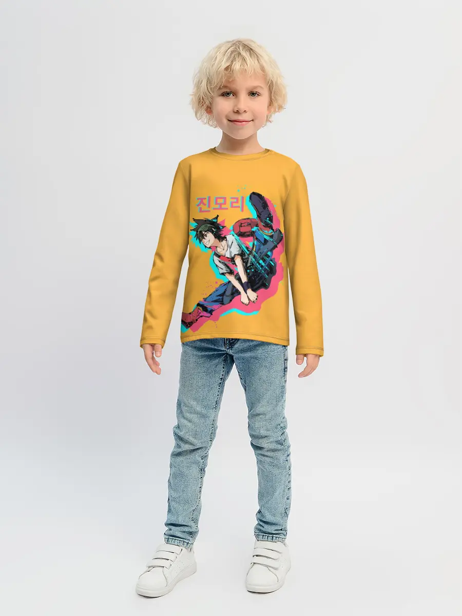 Детский лонгслив / Mo-Ri прыгает