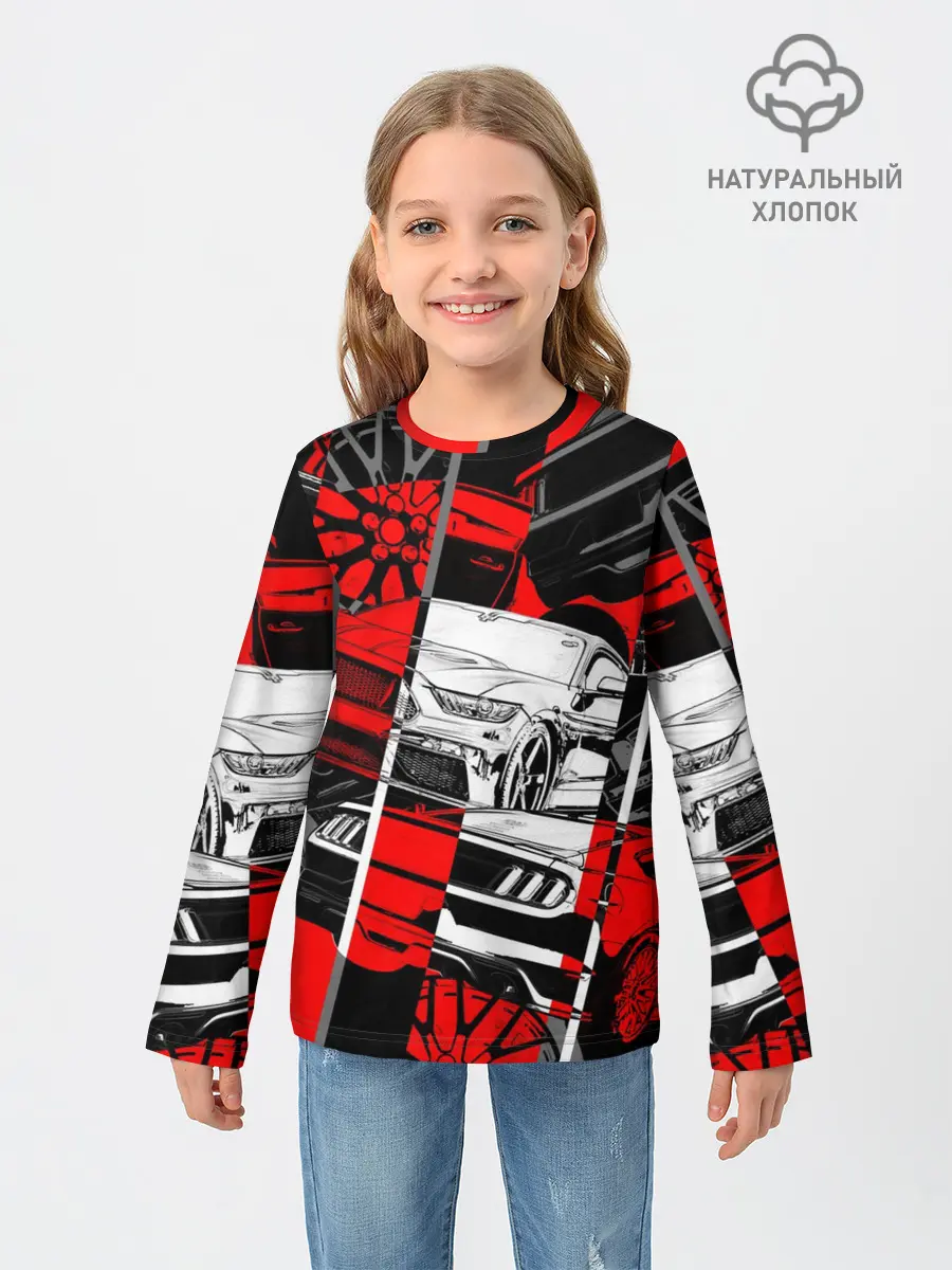 Детский лонгслив / Автомобили