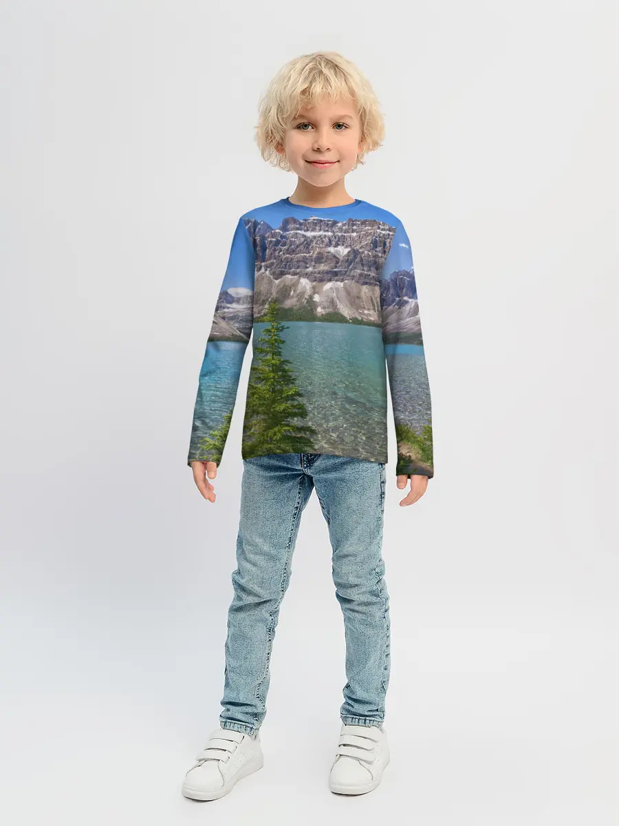 Детский лонгслив / Горное озеро