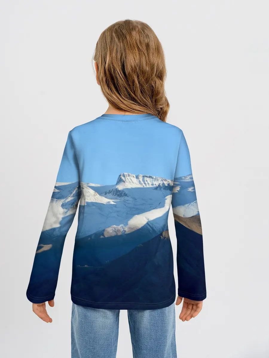 Детский лонгслив / Снежные горы