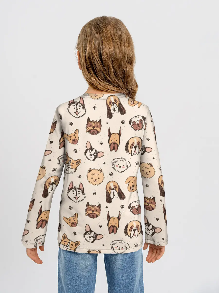 Детский лонгслив / Хипстерские собачки