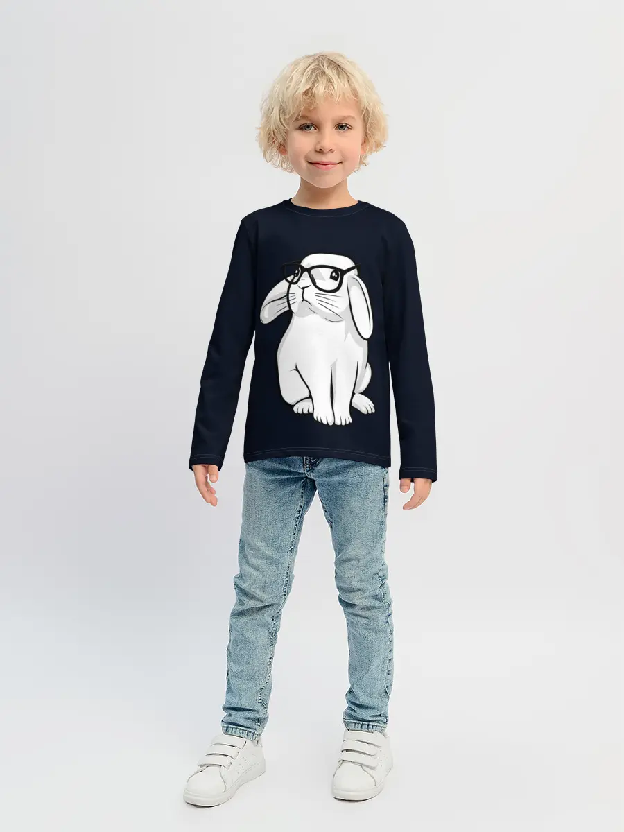 Детский лонгслив / Кролик Хипстер