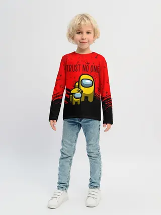 Детский лонгслив / AMONG US - НЕ ВЕРЬ НИКОМУ