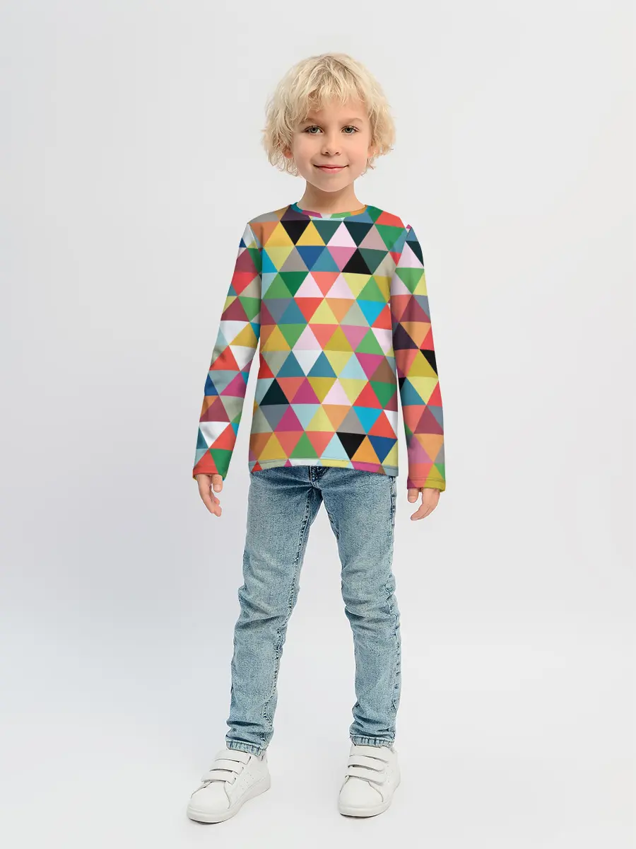 Детский лонгслив / хипстерский паттерн