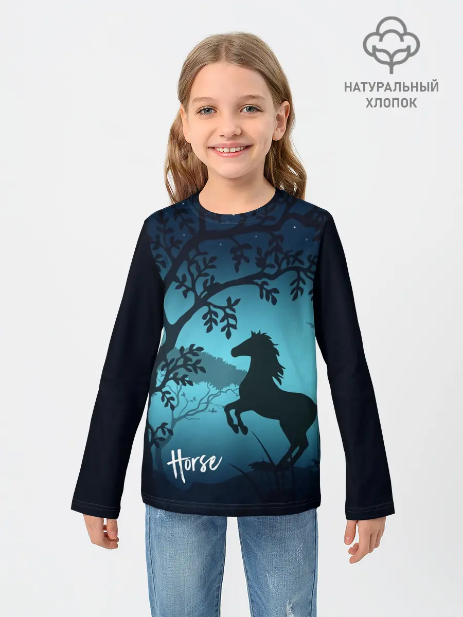Детский лонгслив / Конь