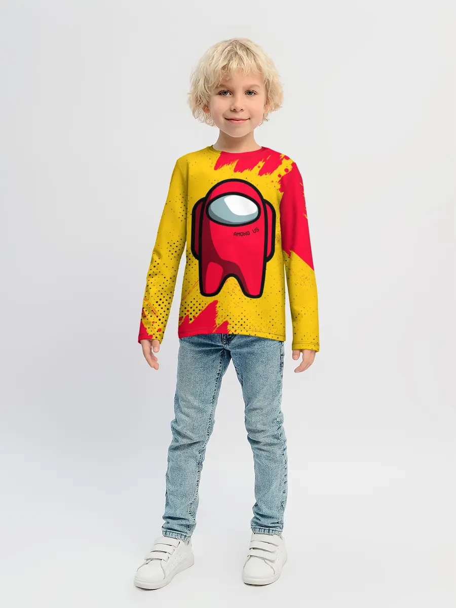 Детский лонгслив / AMONG US - КРАСНЫЙ
