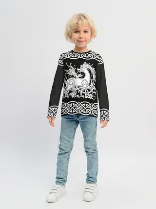 Детский лонгслив / Рингерике олень белый 3D