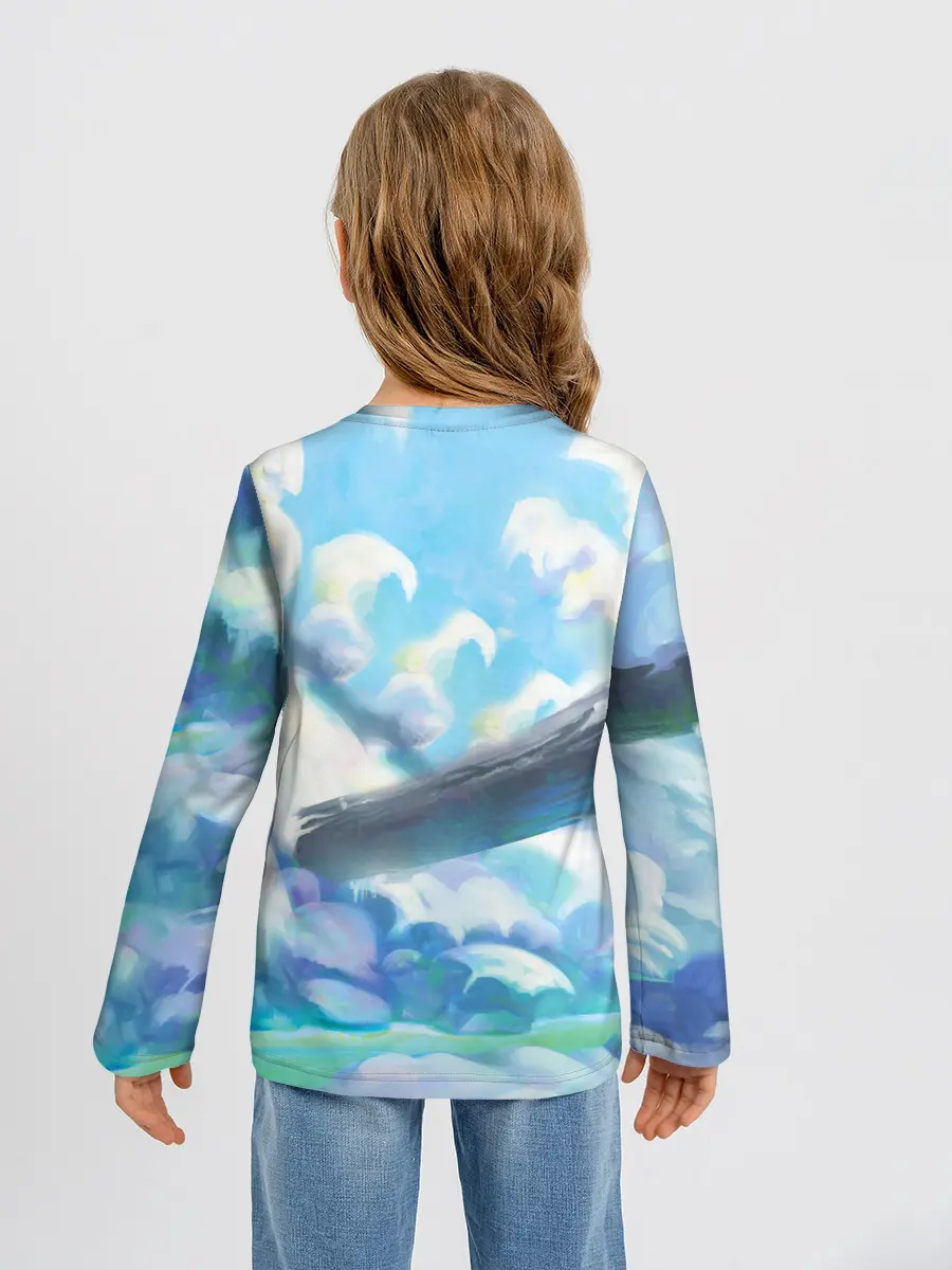 Детский лонгслив / Снежный котенок