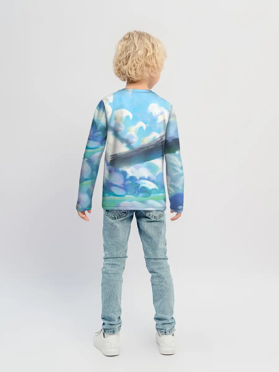 Детский лонгслив / Снежный котенок