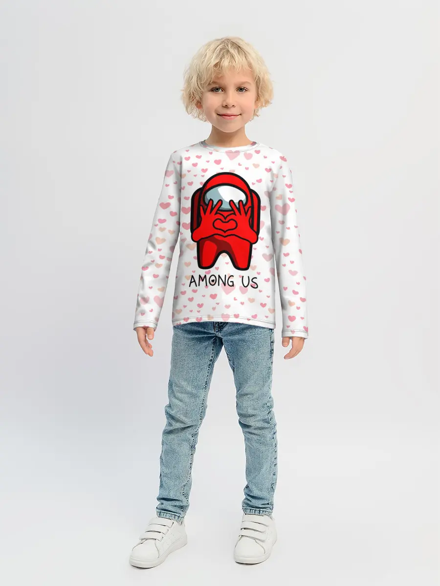 Детский лонгслив / AMONG US - СЕРДЕЧКО