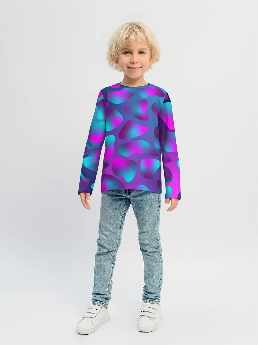 Детский лонгслив / Неоновые капли