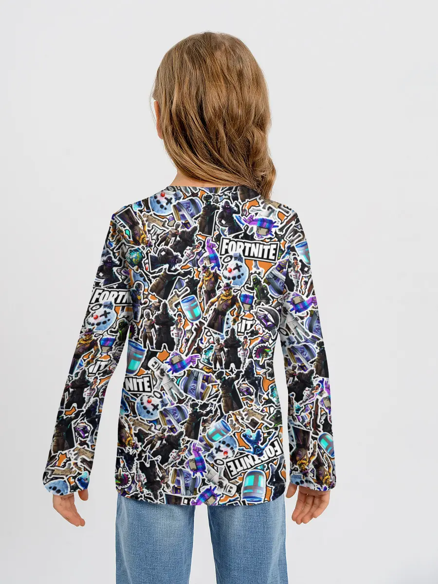 Детский лонгслив / Fortnite Sticker Bombing