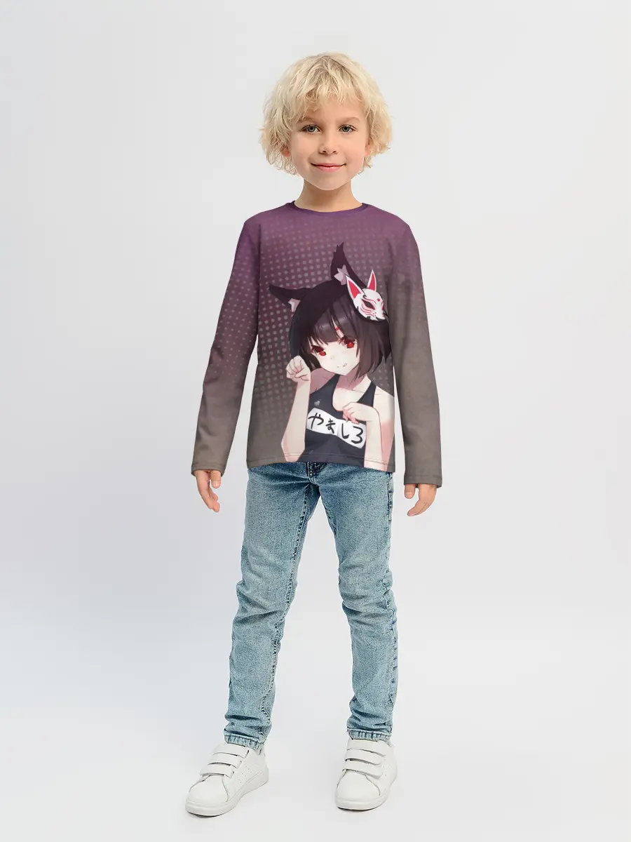 Детский лонгслив / Azur Lane. Лазурный. Девушка