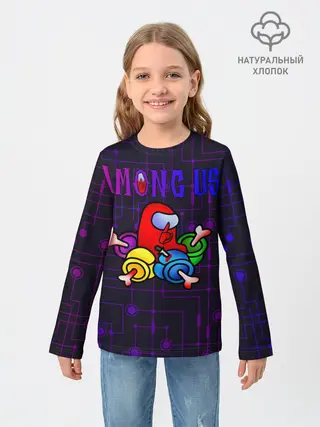 Детский лонгслив / Among Us | Амонг Ас