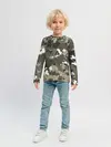 Детский лонгслив / Камуфляж с кляксами