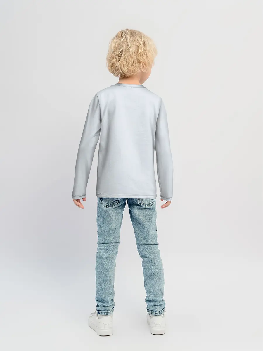 Детский лонгслив / серый котенок