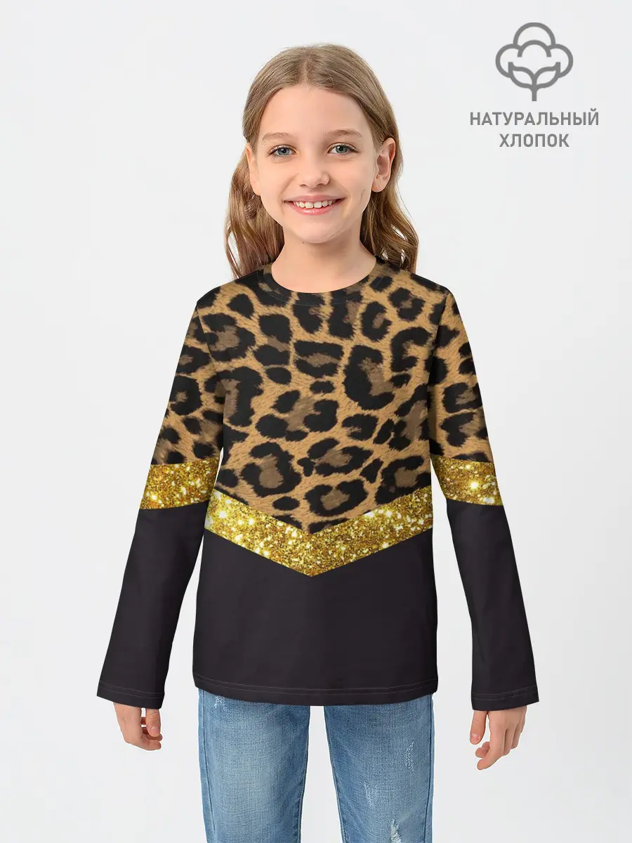 Детский лонгслив / Леопардовый принт