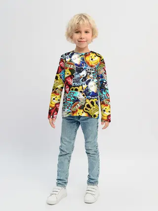 Детский лонгслив / CS GO STICKERBOMBING