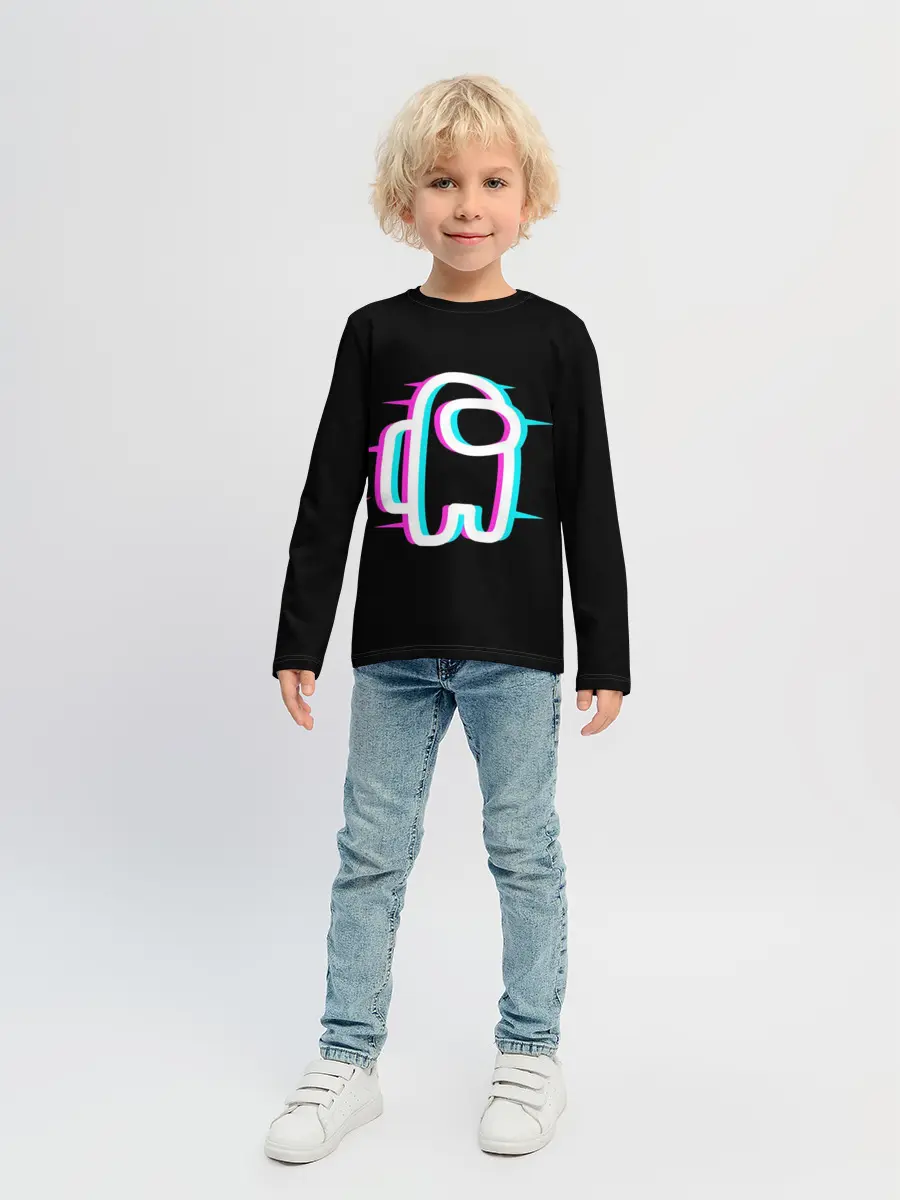 Детский лонгслив / Among Us Glitch