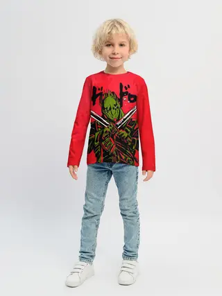 Детский лонгслив / зеленый Кайман