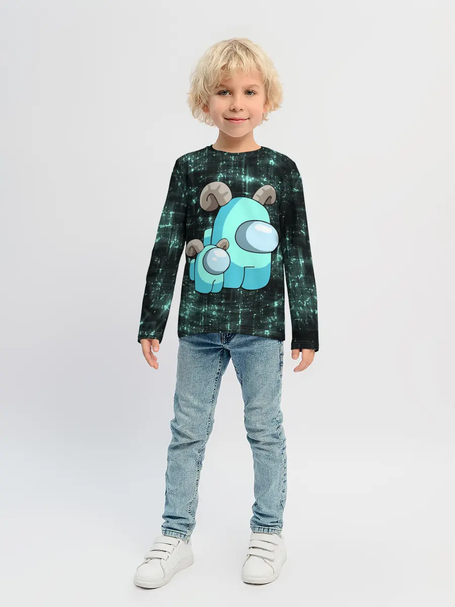 Детский лонгслив / AMONG US - С РОЖКАМИ