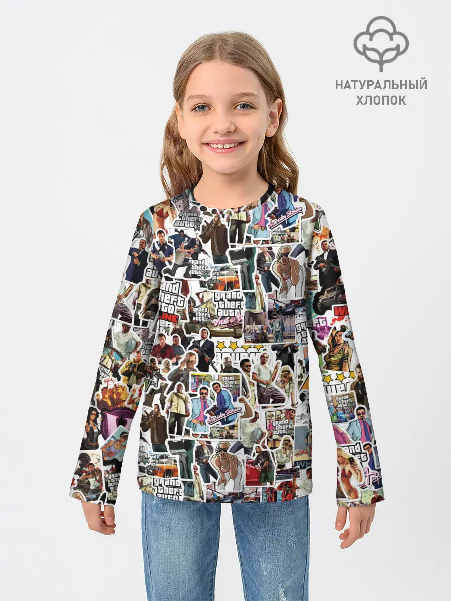 Детский лонгслив / GTA Sticker Bombing
