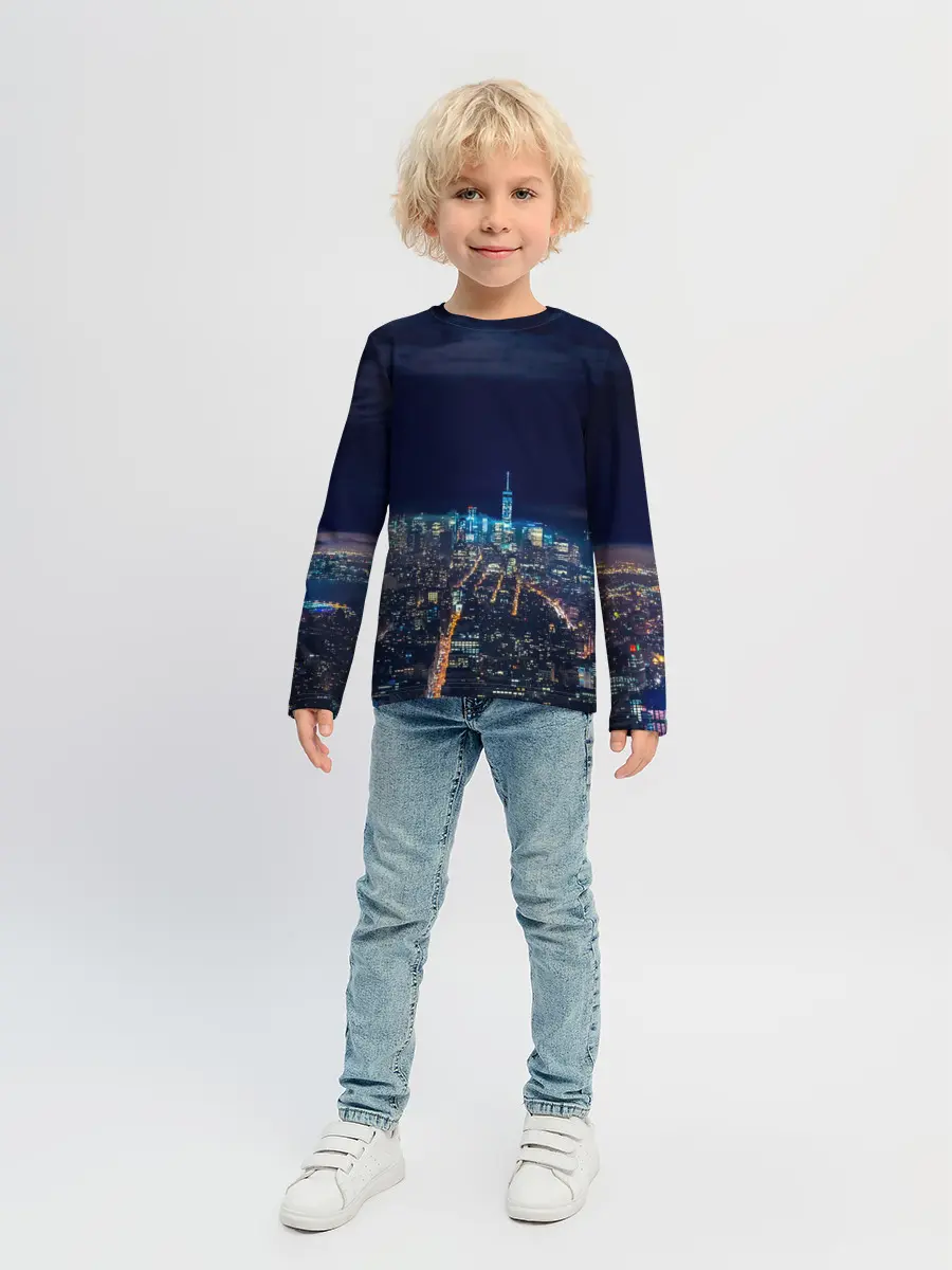 Детский лонгслив / Ночной город