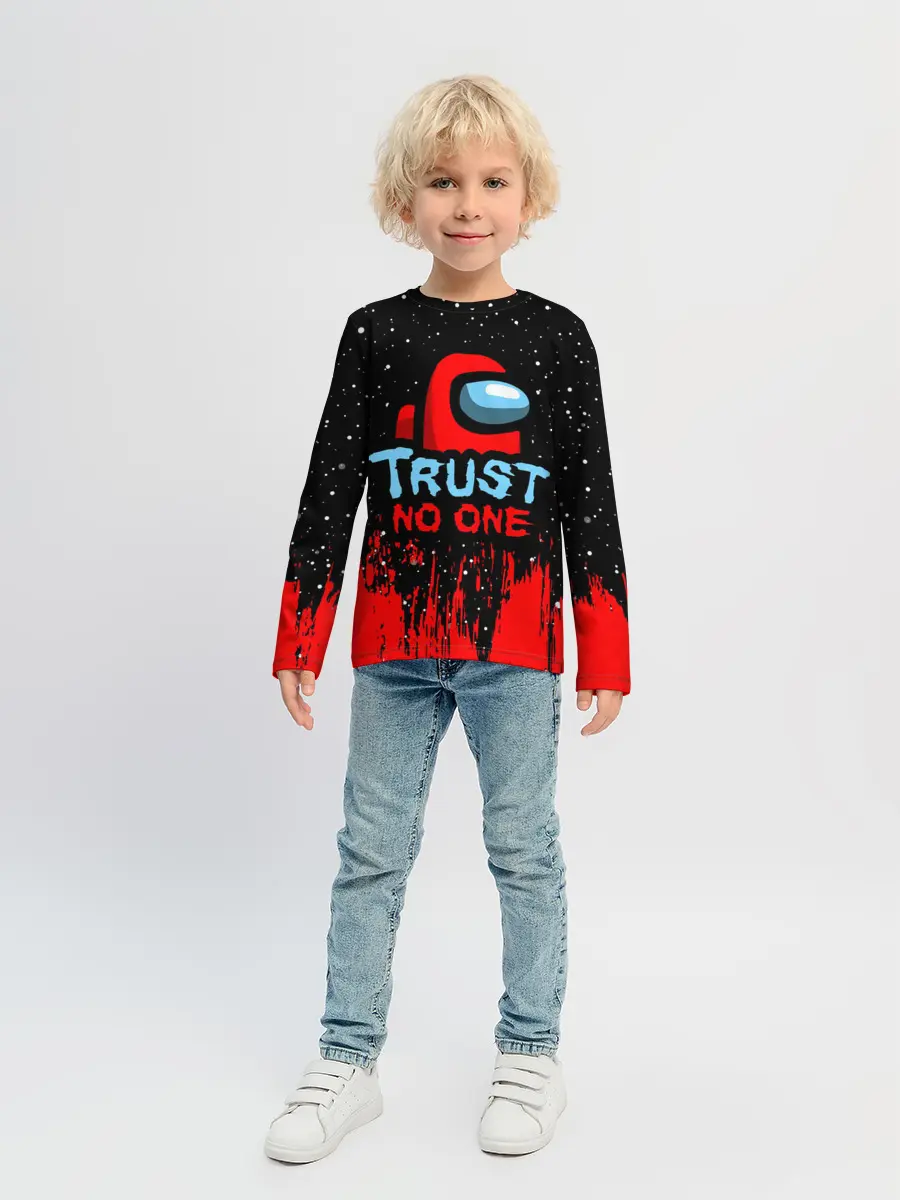Детский лонгслив / AMONG US - НЕ ВЕРЬ НИКОМУ