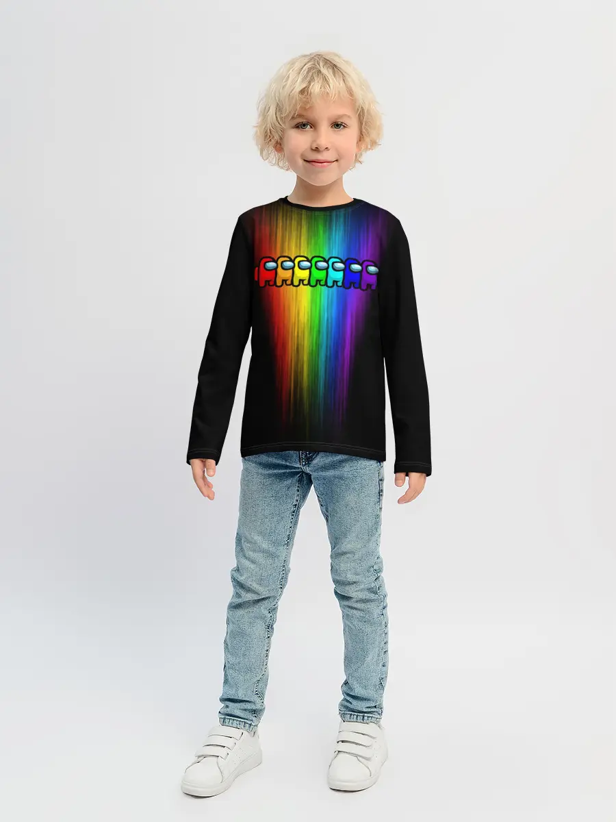 Детский лонгслив / AMONG US - РАДУГА