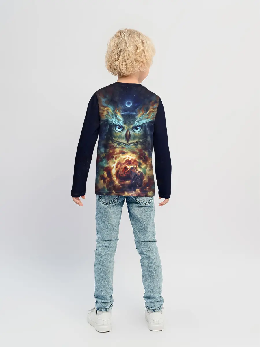 Детский лонгслив / Сова Космос